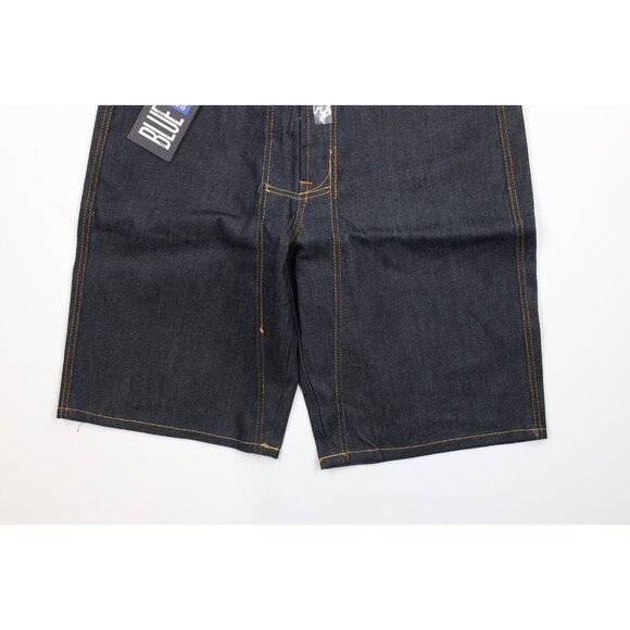 NOS Vtg 90s Marithe Francois Girbaud Mens 33 Baggy Denim Jean Shorts Raw Blue - Picture 4 of 10